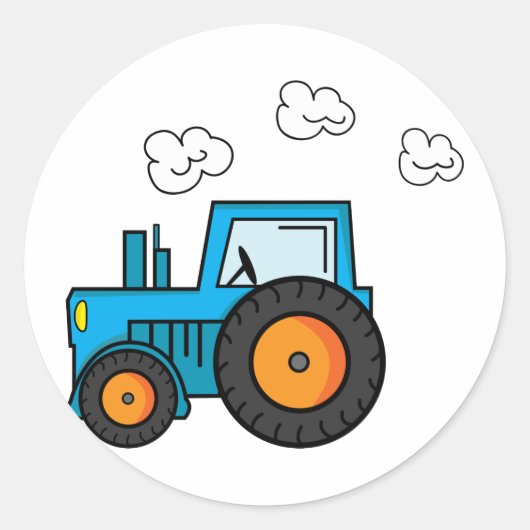 Sticker Rond Tracteur bleu (Devant)