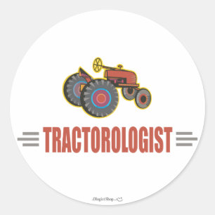 Sticker Rond Tracteur drôle