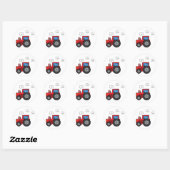 Sticker Rond Tracteur rouge (Feuille)