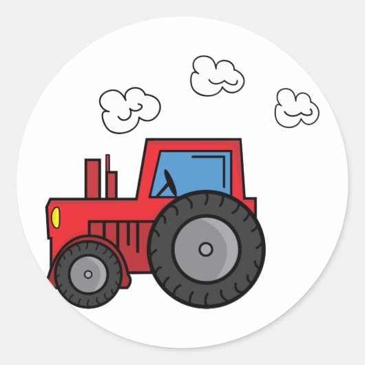 Sticker Rond Tracteur rouge (Devant)