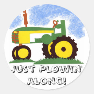 Sticker Rond Tracteur sous Blue Sky