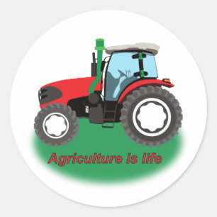Sticker Rond Tracteur utilisé dans les champs agricoles
