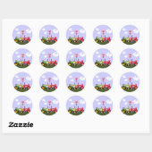 Sticker Rond Tracteurs de baiser sous les coeurs (Feuille)