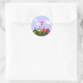 Sticker Rond Tracteurs de baiser sous les coeurs (Sac)
