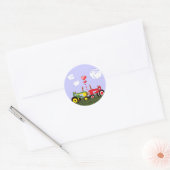 Sticker Rond Tracteurs de baiser sous les coeurs (Enveloppe)