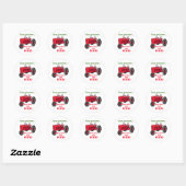 Sticker Rond Tracteurs Rouges (Feuille)