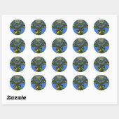 Sticker Rond Tradition bleue (Feuille)