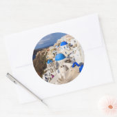 Sticker Rond Traditional Greek Houses (Enveloppe)