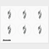 Sticker Rond Traditional Tattoo Art Inspired Design (Feuille)