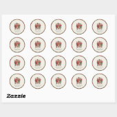 Sticker Rond Traditional Vintage Christmas (Feuille)