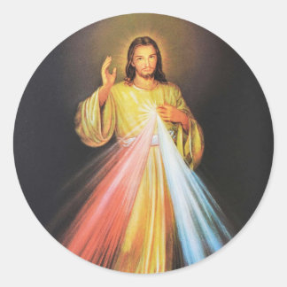 Sticker Rond Traditionnel Catholique Jésus Divin Miséricorde Re