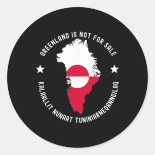 Sticker Rond Traduction du drapeau danois Le Groenland n'est pa