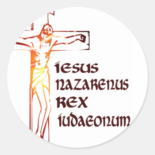 Sticker Rond Tradution Christ INRI (Devant)