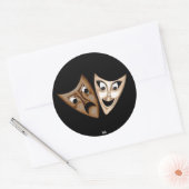 Sticker Rond Tragédie et comédie (Enveloppe)