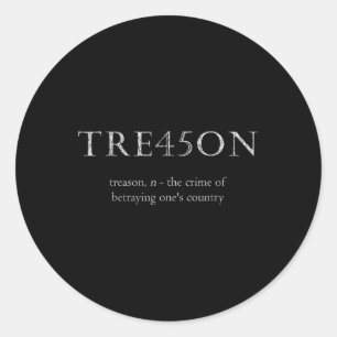 Sticker Rond Trahison anti-trump _ Tre45on Distressed Impeach