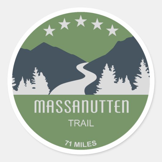 Sticker Rond Trail Massanutten Virginie (Devant)