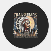 Sticker Rond Trail Of Tears Memorial Amérindien (Devant)