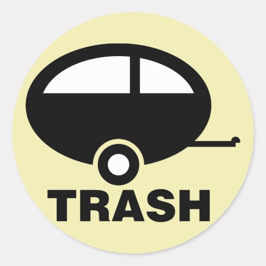 Sticker Rond Trailer Trash ~ RV Travel Camping (Devant)