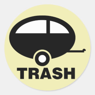 Sticker Rond Trailer Trash ~ RV Travel Camping