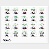 Sticker Rond Train 2e Anniversaire Tshirts et cadeaux (Feuille)
