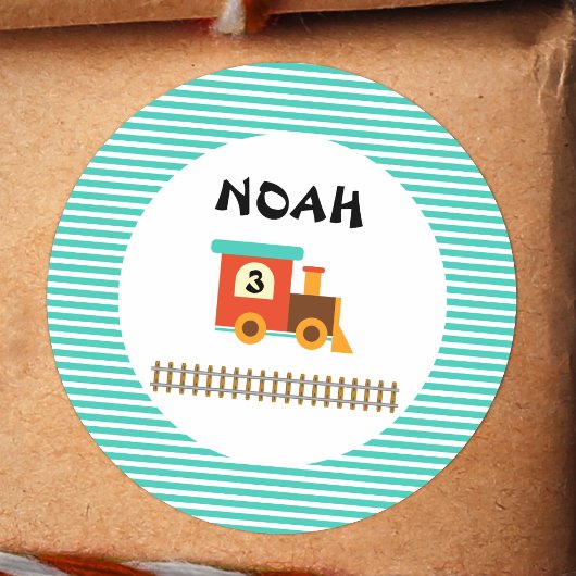 Sticker Rond Train Anniversaire Pour Petits Enfants