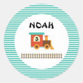 Sticker Rond Train Anniversaire Pour Petits Enfants (Devant)