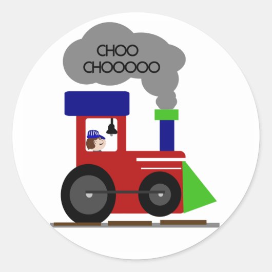 Sticker Rond Train Choo Choo (Devant)