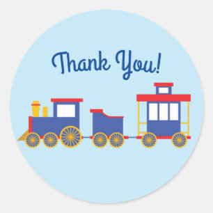 Sticker Rond Train Cute Choo-Choo 1er Anniversaire Thème