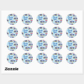 Sticker Rond Train Cute Choo-Choo 1er Anniversaire Thème (Feuille)