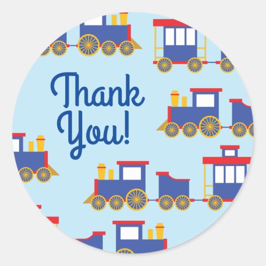 Sticker Rond Train Cute Choo-Choo 1er Anniversaire Thème (Devant)