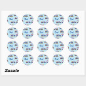 Sticker Rond Train Cute Choo-Choo 1er Anniversaire Thème (Feuille)