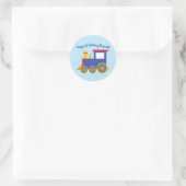 Sticker Rond Train Cute Choo-Choo 1er Anniversaire Thème (Sac)