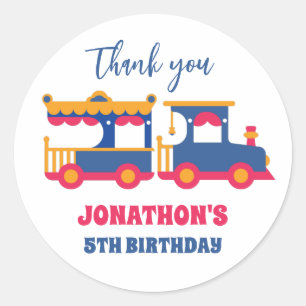 Sticker Rond Train de carnaval pour enfants fête d'anniversaire