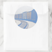 Sticker Rond Train de marchandises sur une courbe (Sac)