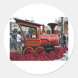 Sticker Rond Train de Noël