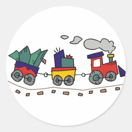 Sticker Rond Train de Noël (Devant)