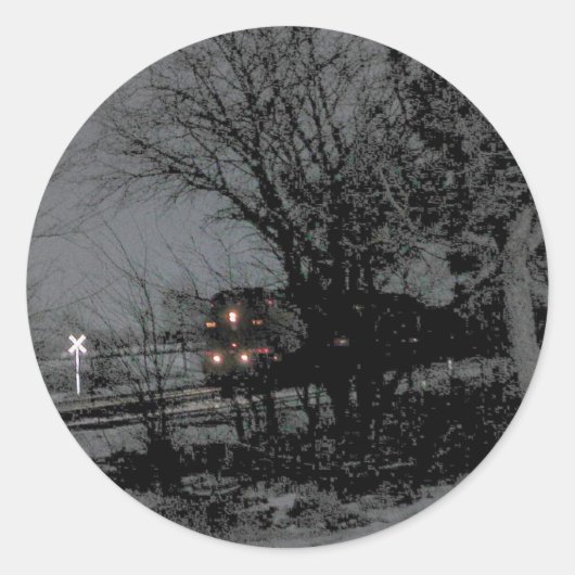 Sticker Rond Train de nuit (Devant)