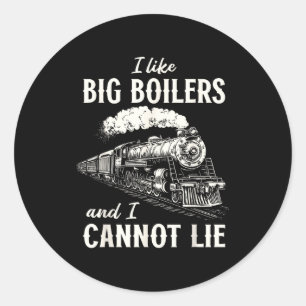 Sticker Rond Train Drôle Grandes Chaudières Locomotive à Vapeur