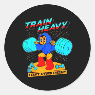 Sticker Rond Train Heavy I Cant Afford Therapy