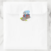 Sticker Rond Train rouge et bleu (Sac)