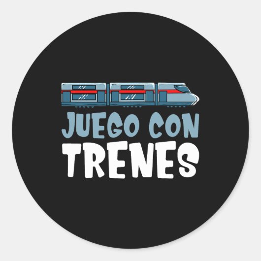 Sticker Rond Train Set Locomotive Wagon Dessin (Devant)