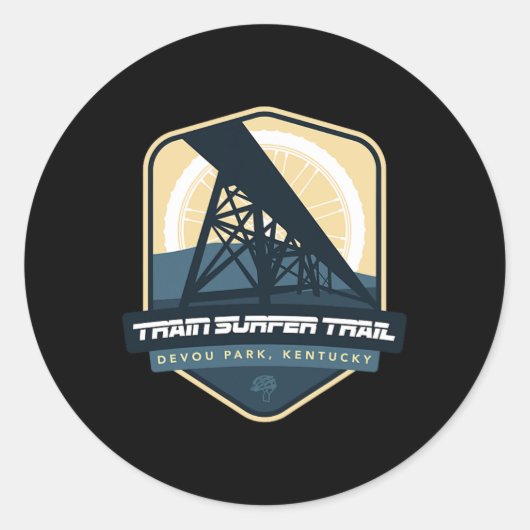 Sticker Rond Train Surfer Trail - Devou Park, Kentucky (Devant)