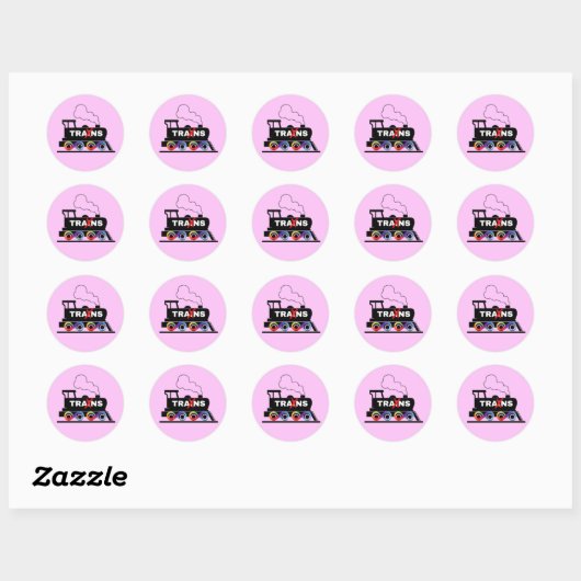 Sticker Rond Train Trans (Feuille)