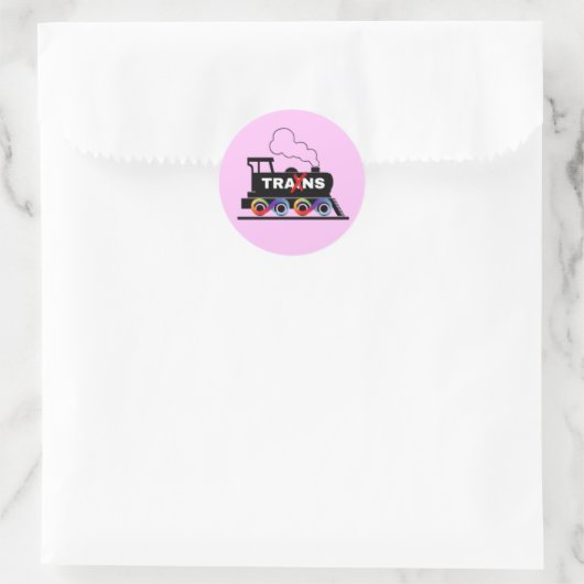 Sticker Rond Train Trans (Sac)