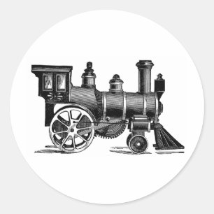 Sticker Rond Train vintage