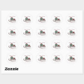 Sticker Rond Traîneau de fêtes minimal mignon (Feuille)