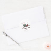 Sticker Rond Traîneau de fêtes minimal mignon (Enveloppe)
