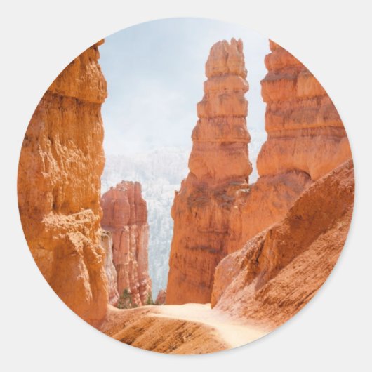 Sticker Rond Traînée de parc national de canyon de Bryce (Devant)