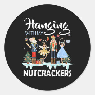 Sticker Rond Traîner avec mon équipe de casse-noisettes Noël Ll