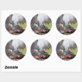 STICKER ROND TRAINS À VAPEUR (Feuille)